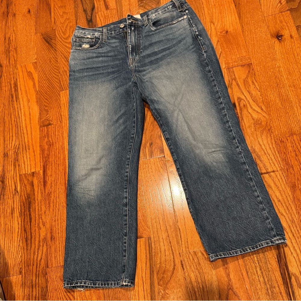 Frame Denim Le Jane Crop Northville Women's Straight High Waist Blue Jeans - 30 - Picture 4 of 7